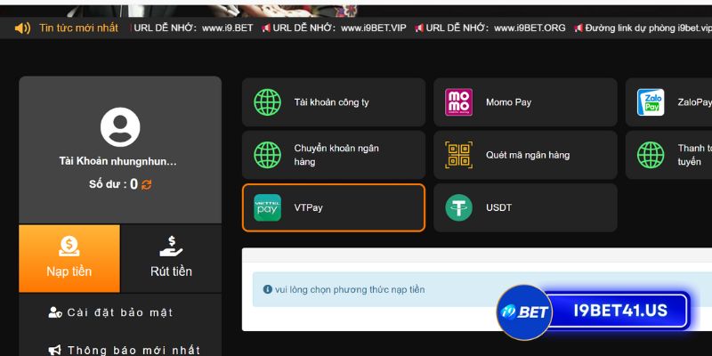 Hướng dẫn Nạp Rút Tiền i9bet nhanh chóng, an toàn và dễ dàng 1 Hướng dẫn Nạp Rút Tiền i9bet nhanh chóng, an toàn và dễ dàng